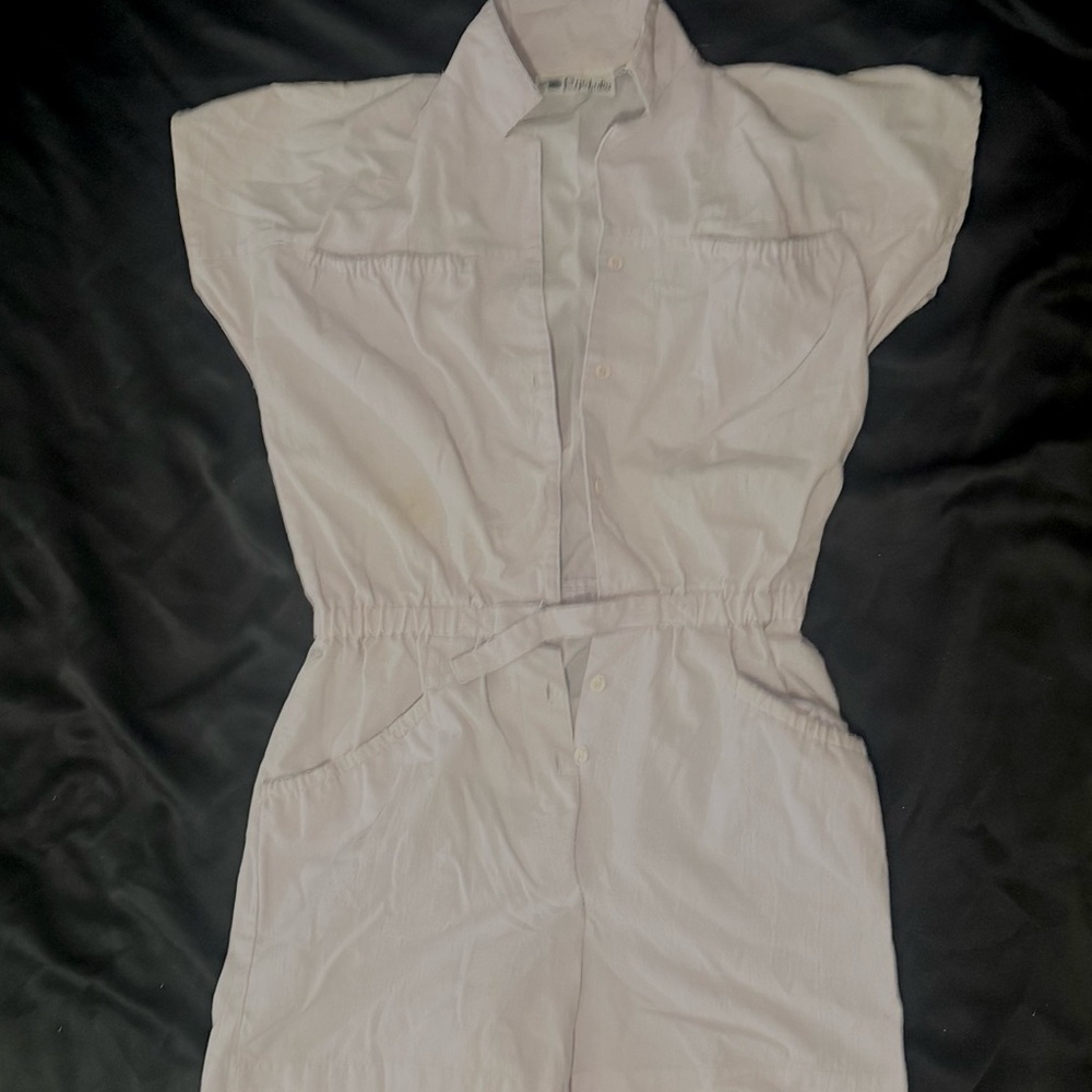 Vintage “eyefuls” pink Button-Up Jumpsuit